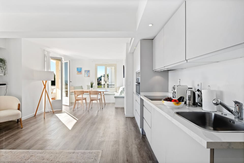 The kitchen area and in dining area