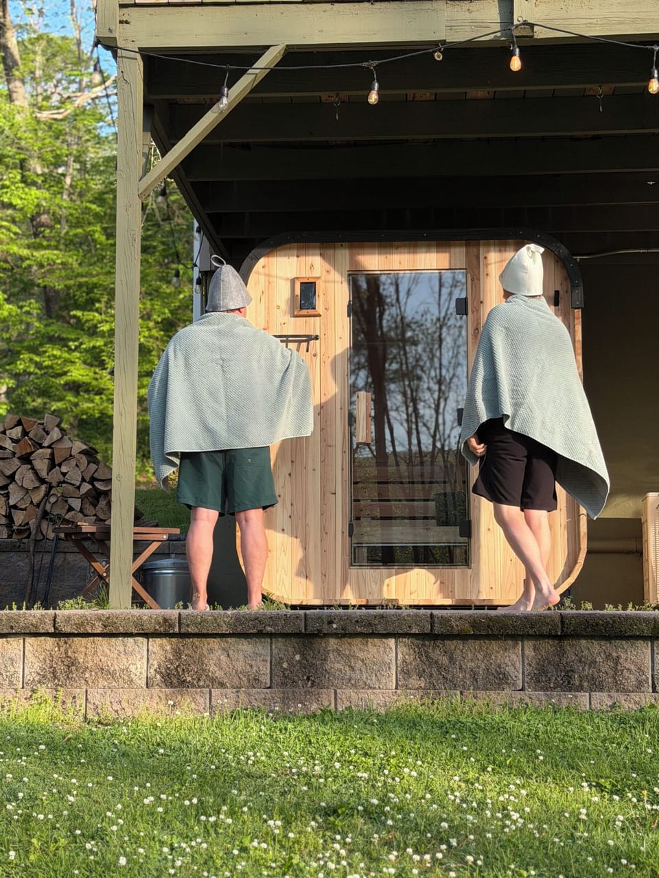 Enjoy our sauna on the porch! You’ll have a lovely view of the property inside 