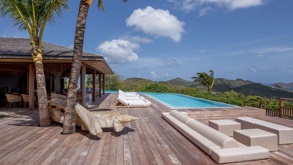 Pool & Terrace: Beautiful L- shape 30 M long heated pool, surrounded by an expansive terrace 
