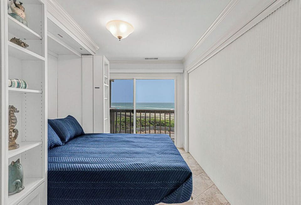 Murphy Bed with privacy curtain closed.