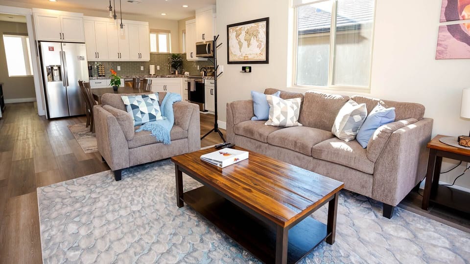 The open concept living area is perfect for sharing conversations and good times.