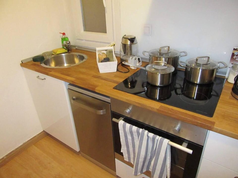 Apartment | Private kitchen | Fridge, microwave, oven, stovetop