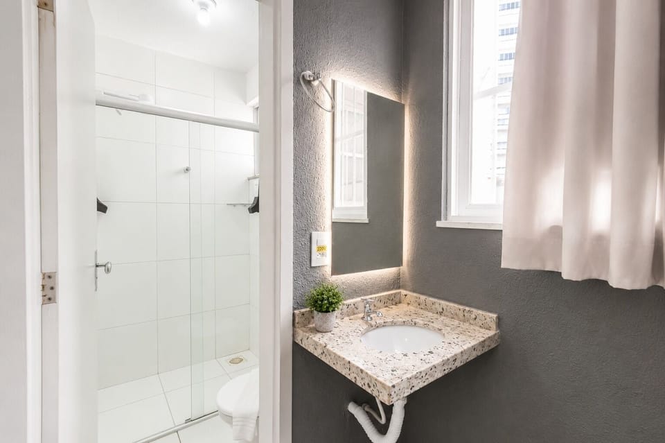 Standard Quadruple Room, No Windows | Bathroom | Shower, rainfall showerhead, towels, soap