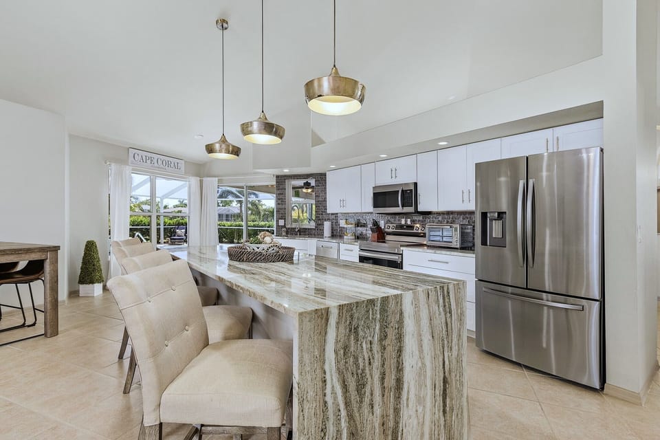 9 ft Granite Waterfall Counter