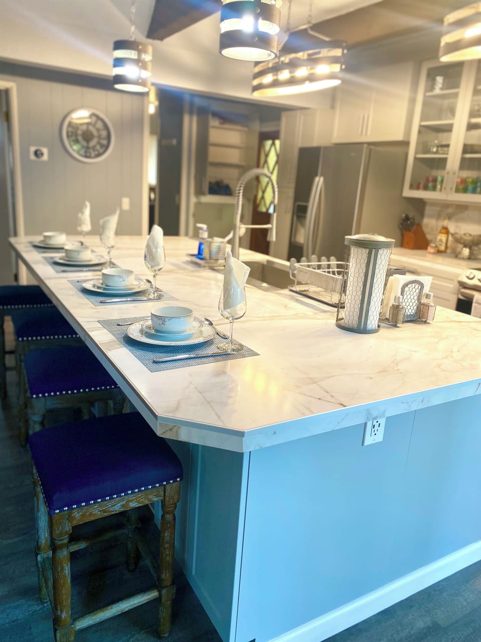 Kitchen island that doubles as an indoor  eating area