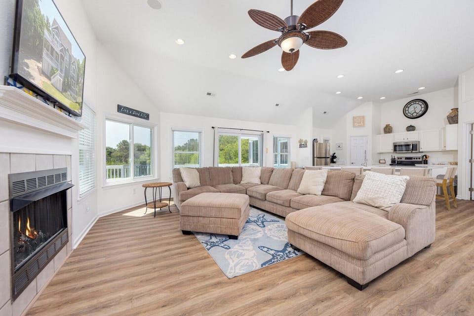 Living Area with Deck Access on Third Level