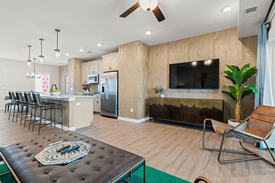 Living Area with Deck Access on Second Level