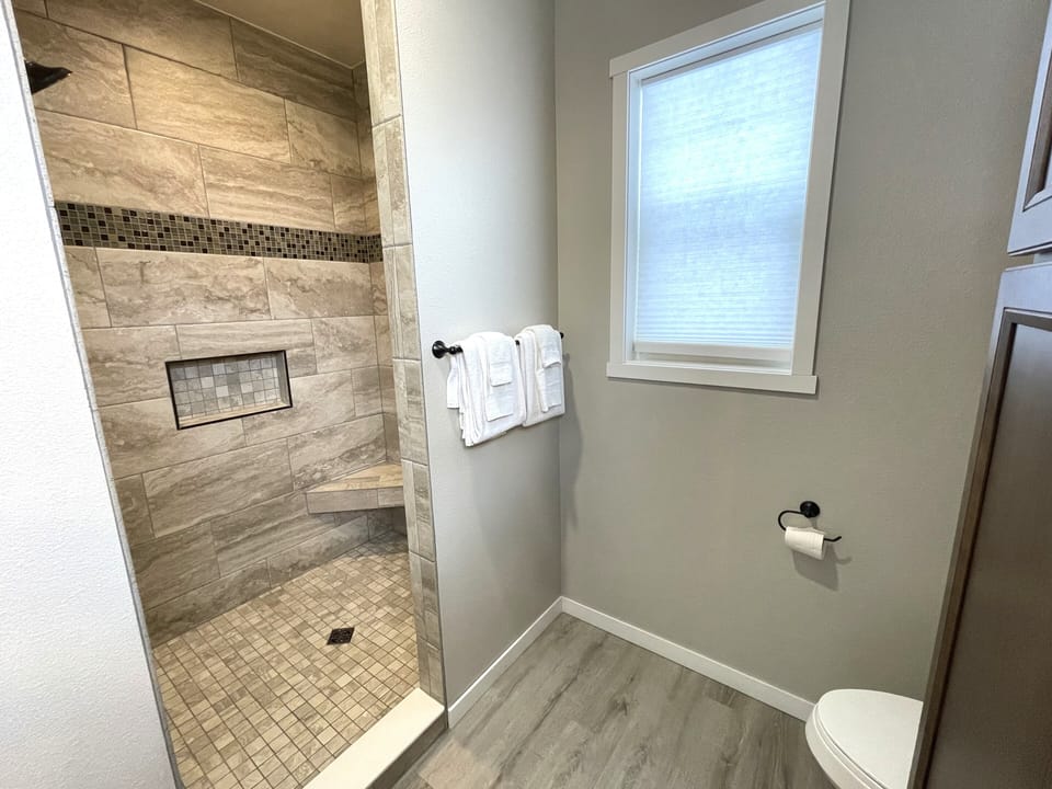 Primary Bathroom with Walk-In Shower on Main Level