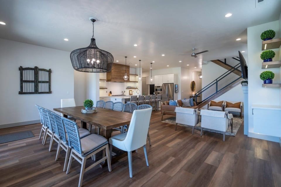 Dining area opens to the living room and kitchen