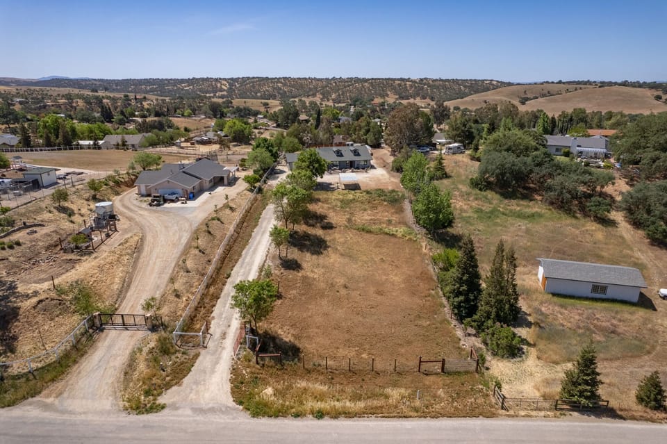 A wide angle view of our large property