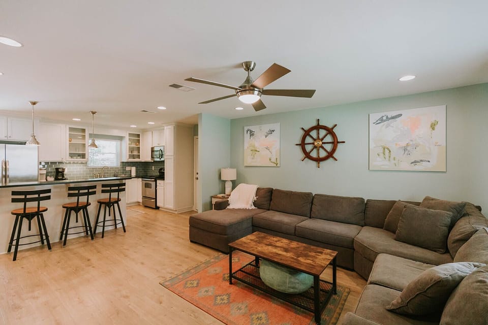 Open living room and kitchen
