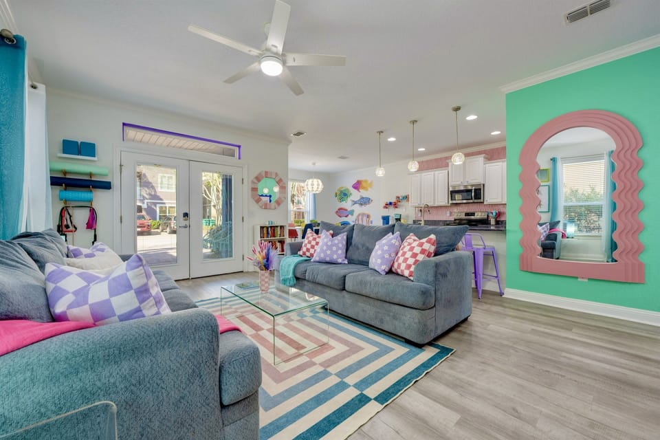 Couch on left is pull out sleeper sofa