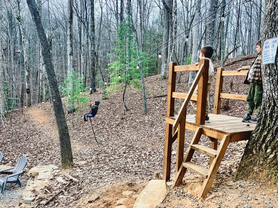 Kids LOVE our ~95 ft zipline right on the property.