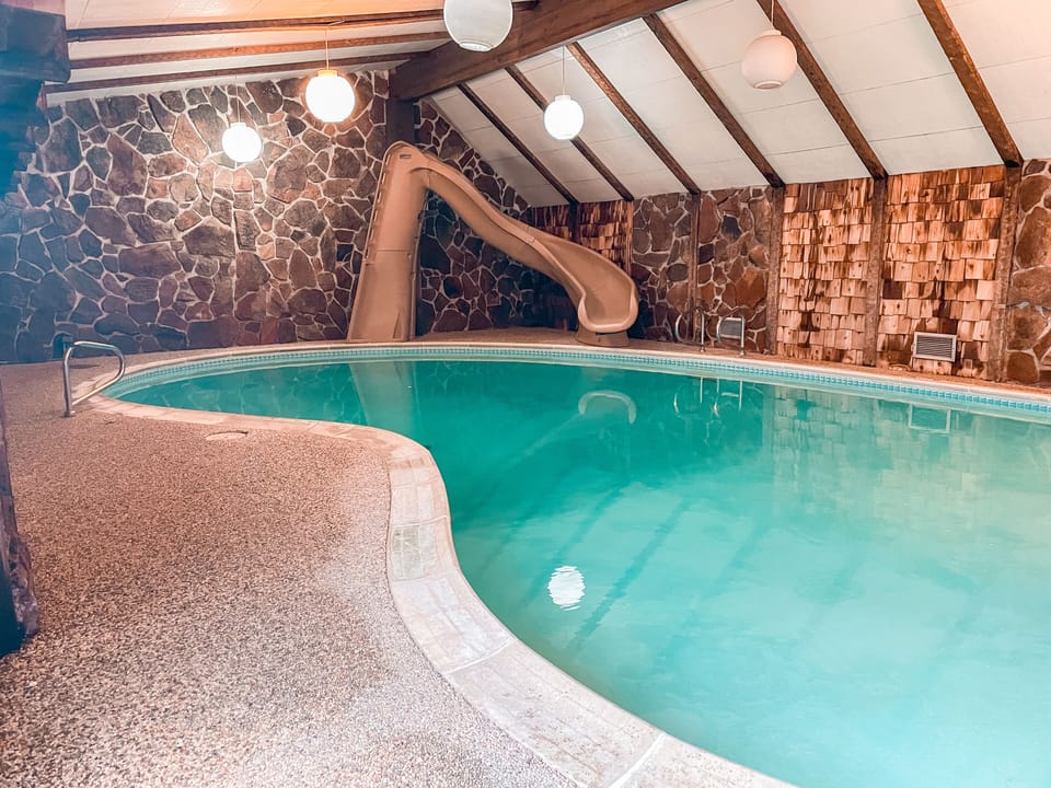 Indoor heated pool with slide