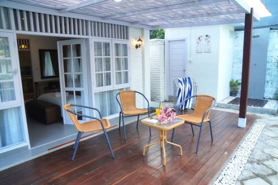 pool deck in front of master bedroom