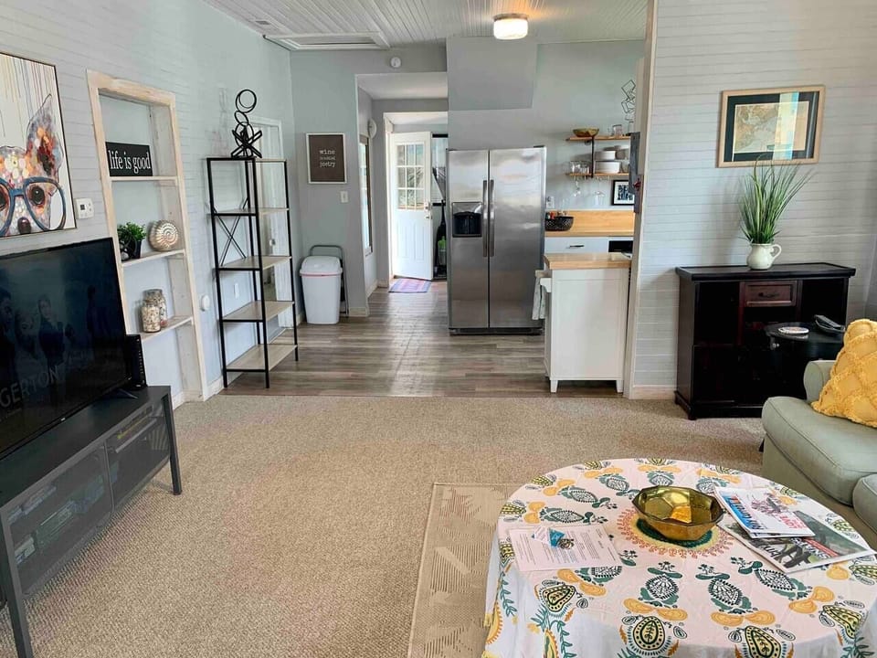 View from the living towards the back door - entry of this unit from the E. Ashley side as it has a private stair and plenty of parking
