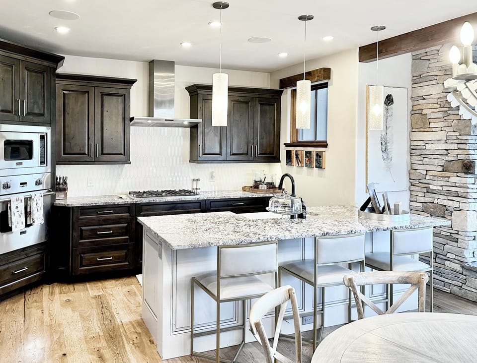 Modern Viking Kitchen with gas stove.