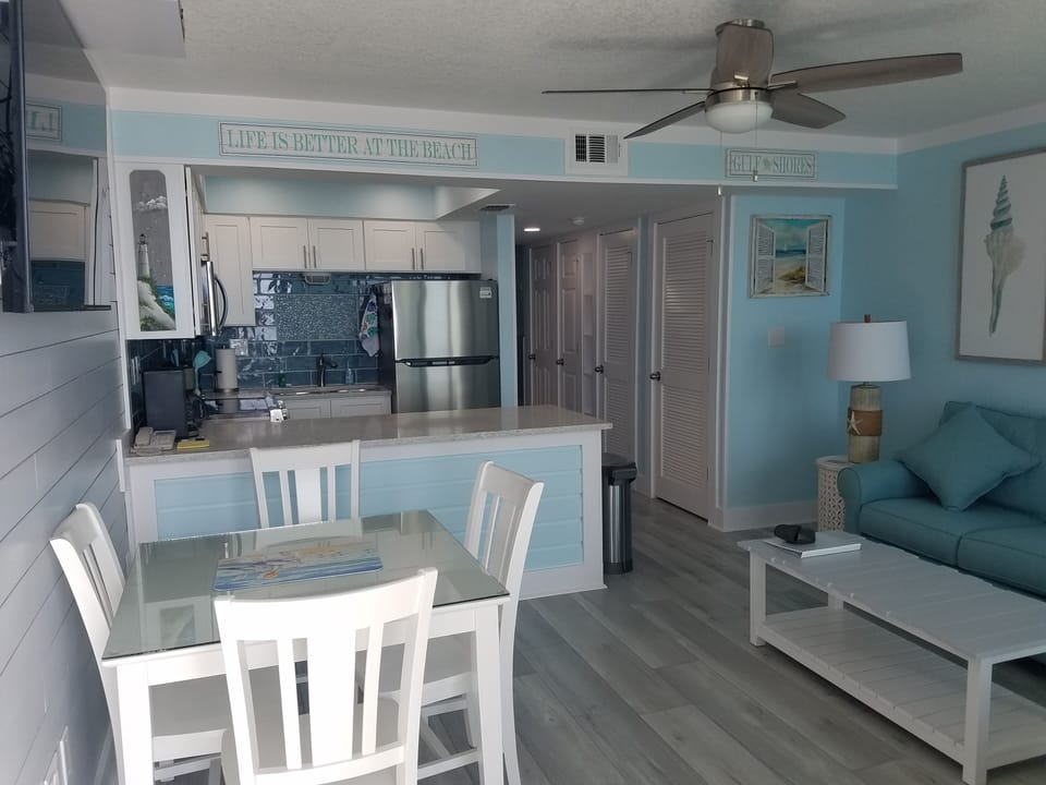 Living room and kitchen
