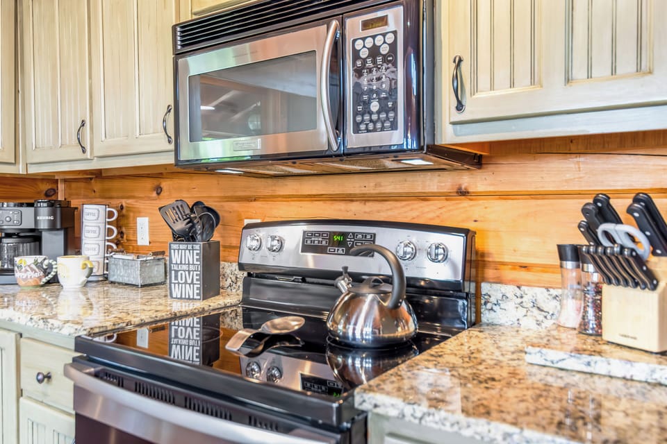 Stocked like a home, not a rental with coffee, filters, cookware and more