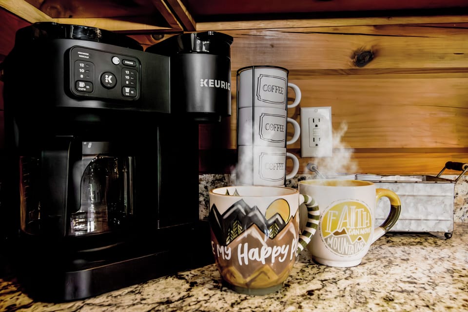 Cook wit a view complete with Keurig, French press, & traditional coffee makers