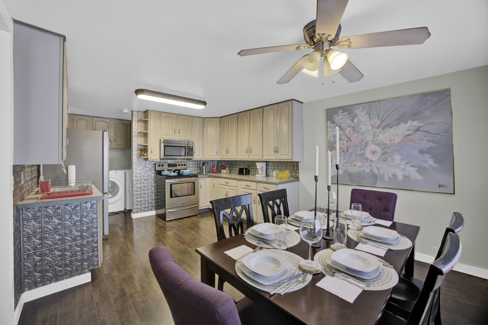 Kitchen/dining room with river view.