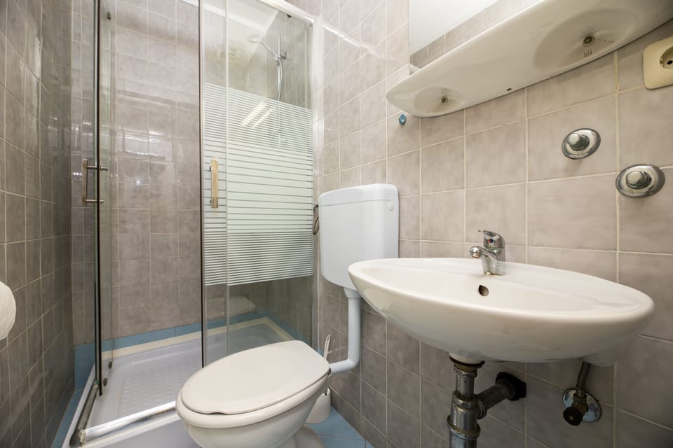 Standard Double Room | Bathroom | Shower, hair dryer, towels