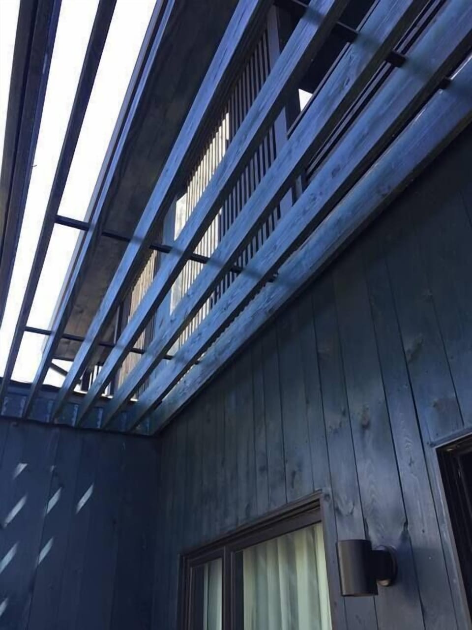 The rear decks are tiered for sun and privacy.