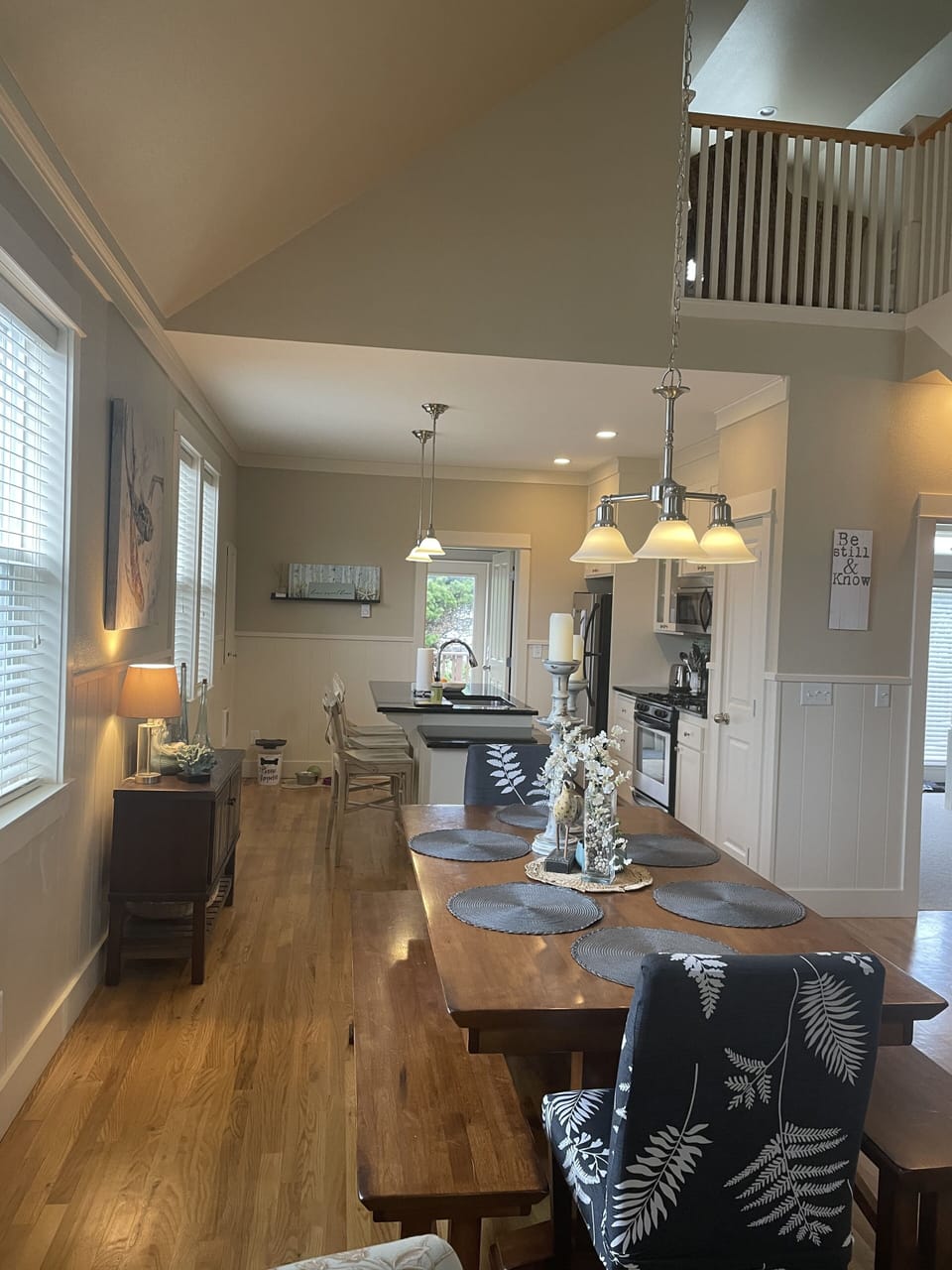 Dining room and kitchen