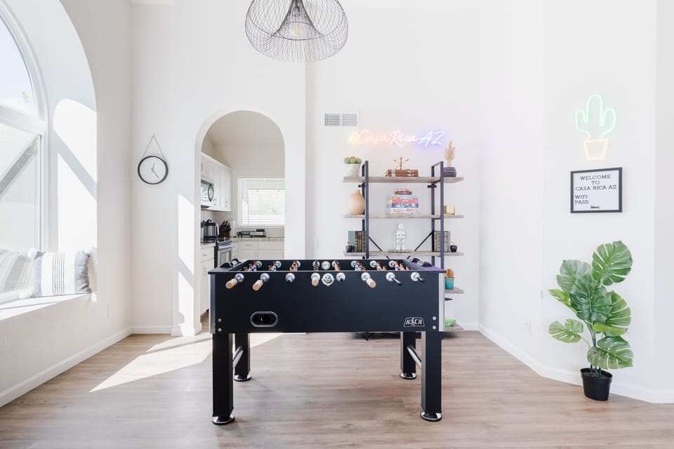 Game room with foosball and plenty of other games