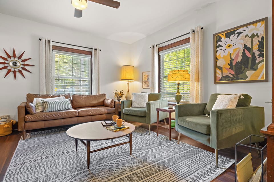 upper living room area.. of the mid modern home 