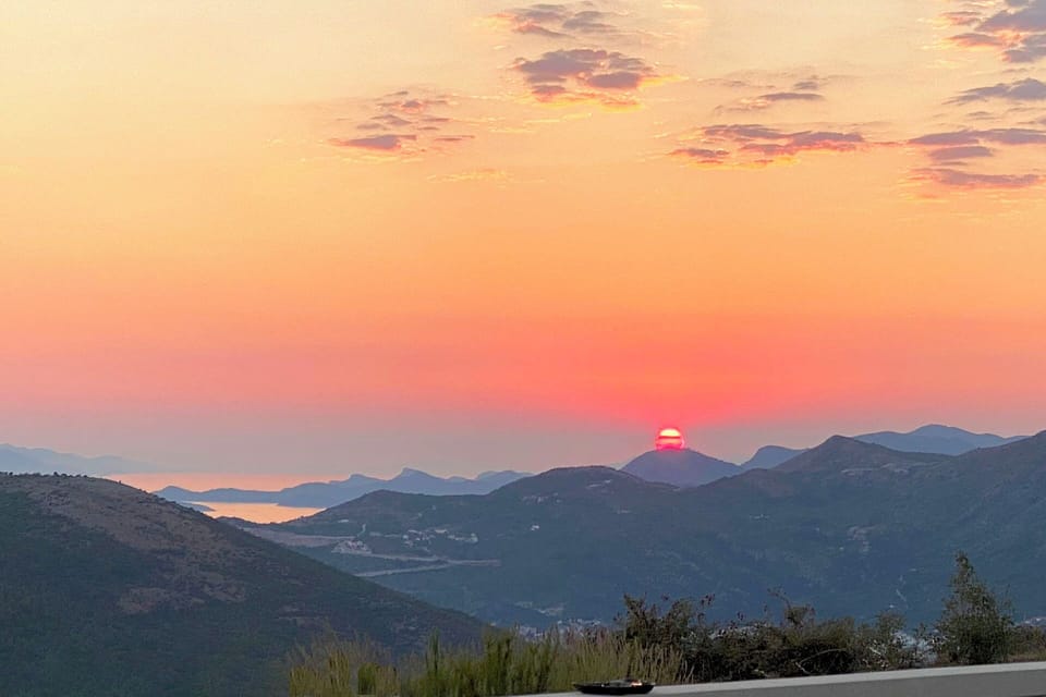 Anazing sunset seen from villa Lule's terrace