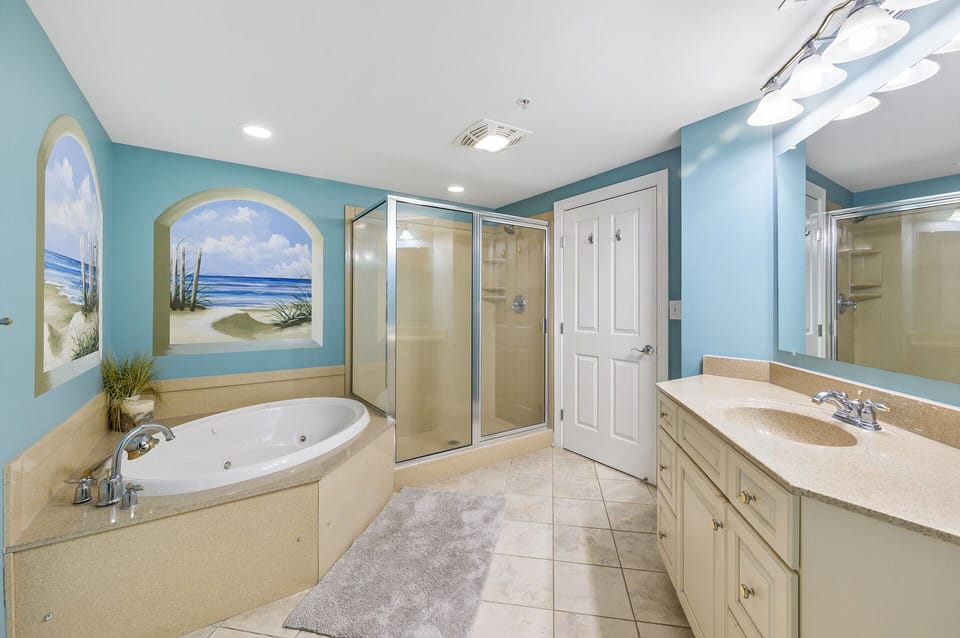 Relax in the soaking tub or enjoy the Standing shower.