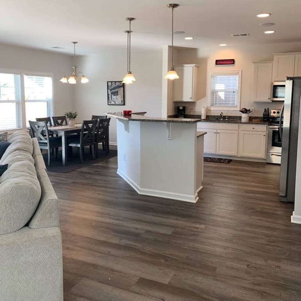 kitchen view from the entrance/living room