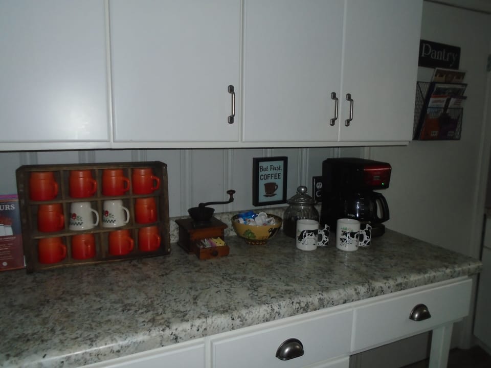 Coffee bar!! Coffee, creamer selection, all included