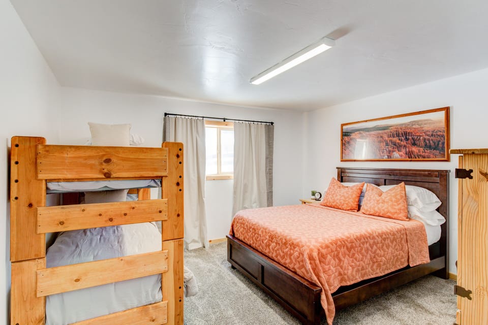 Fourth Bedroom in Basement, View with Bunk Beds (Twins)