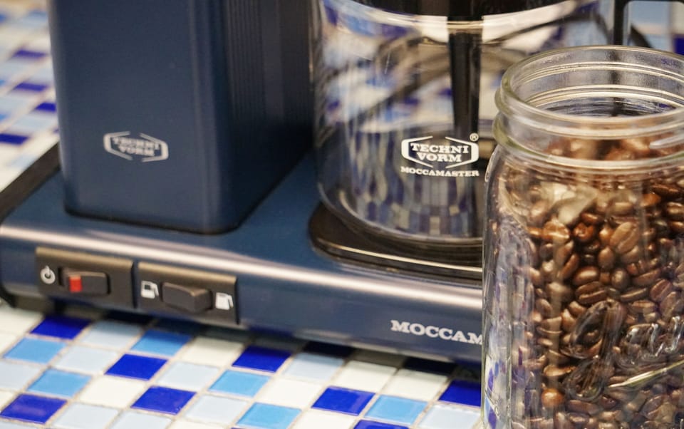 Moccamaster coffee maker with burr grinder. We get you started with good coffee!