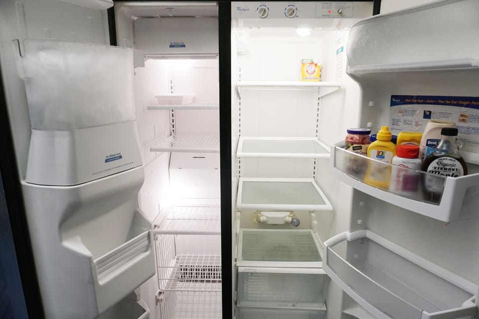 Ample refrigerator and freezer with ice maker