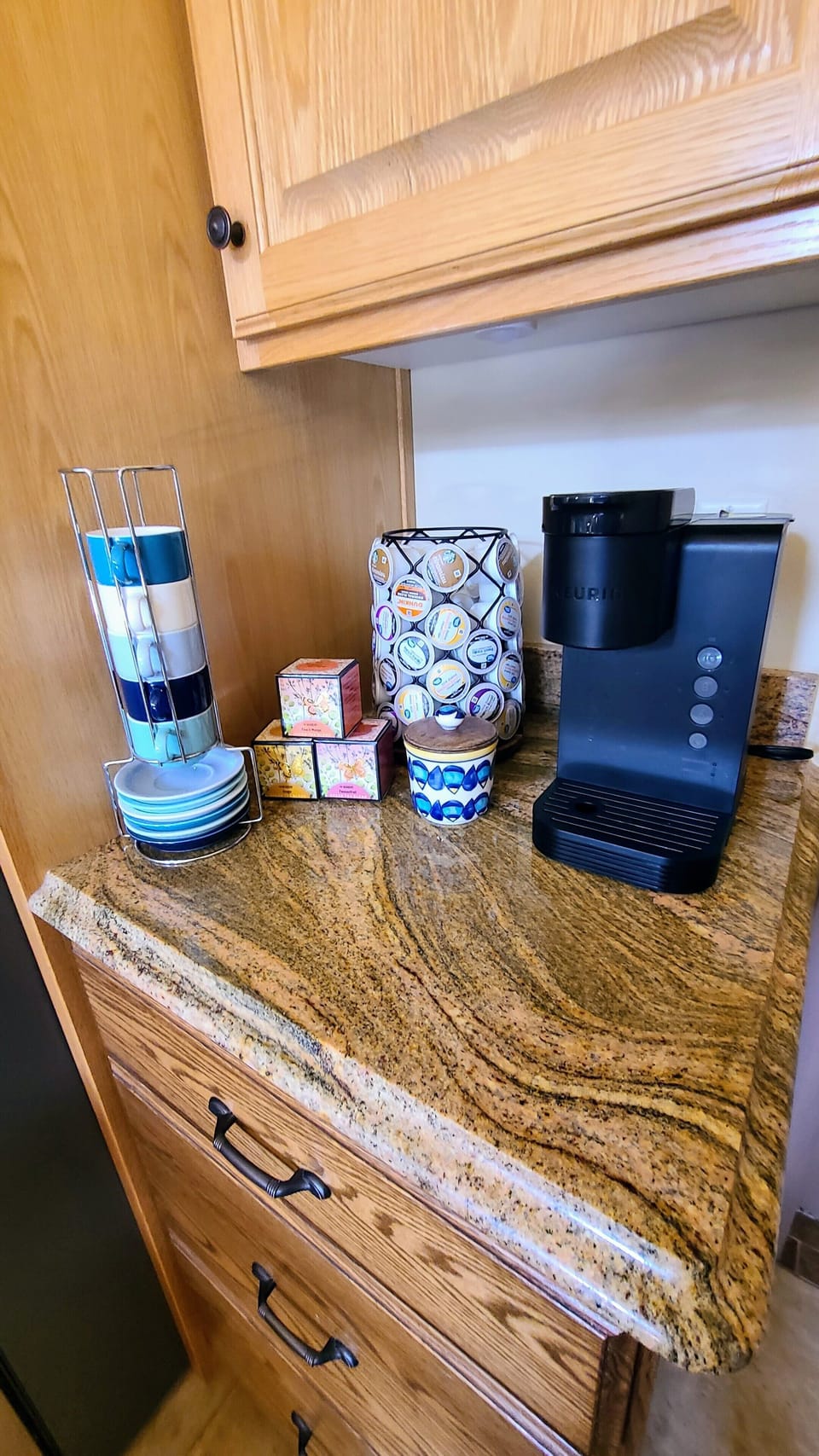 fully stocked coffee station