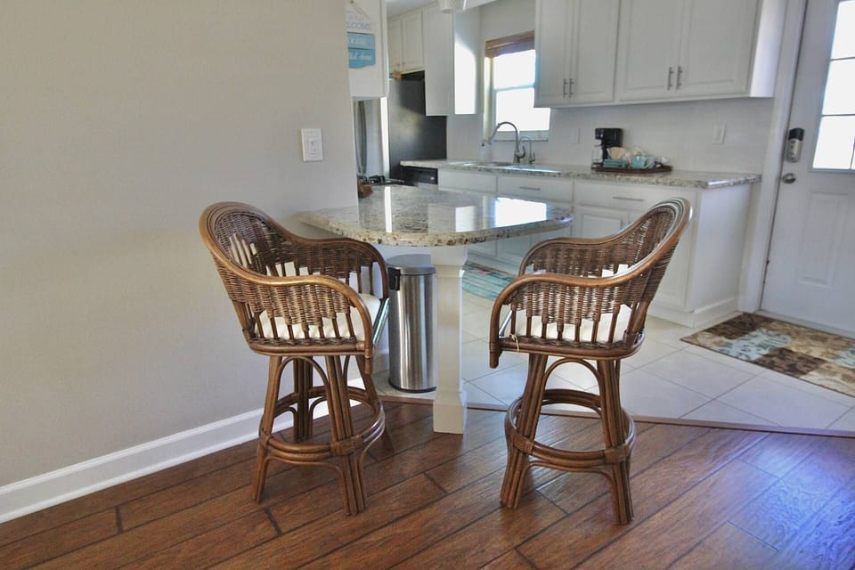 Raton Barstool seating at the kitchen counter.