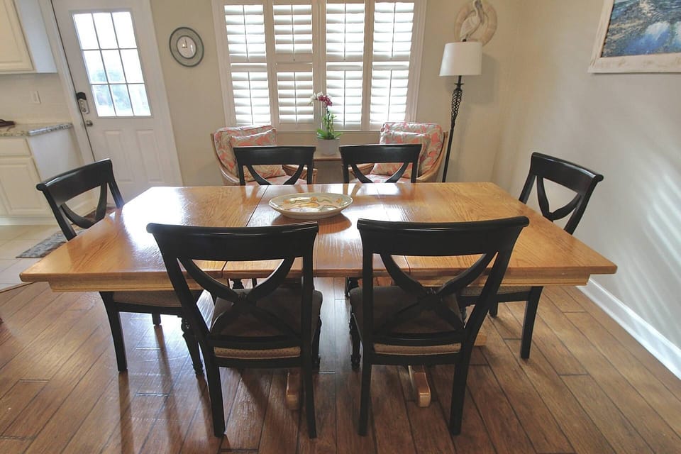 Dining table with seating for six…