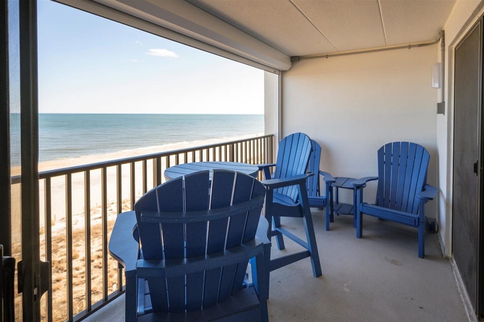 New poly wood outdoor furniture is very comfortable. Great for enjoying the fresh sea breezes!
