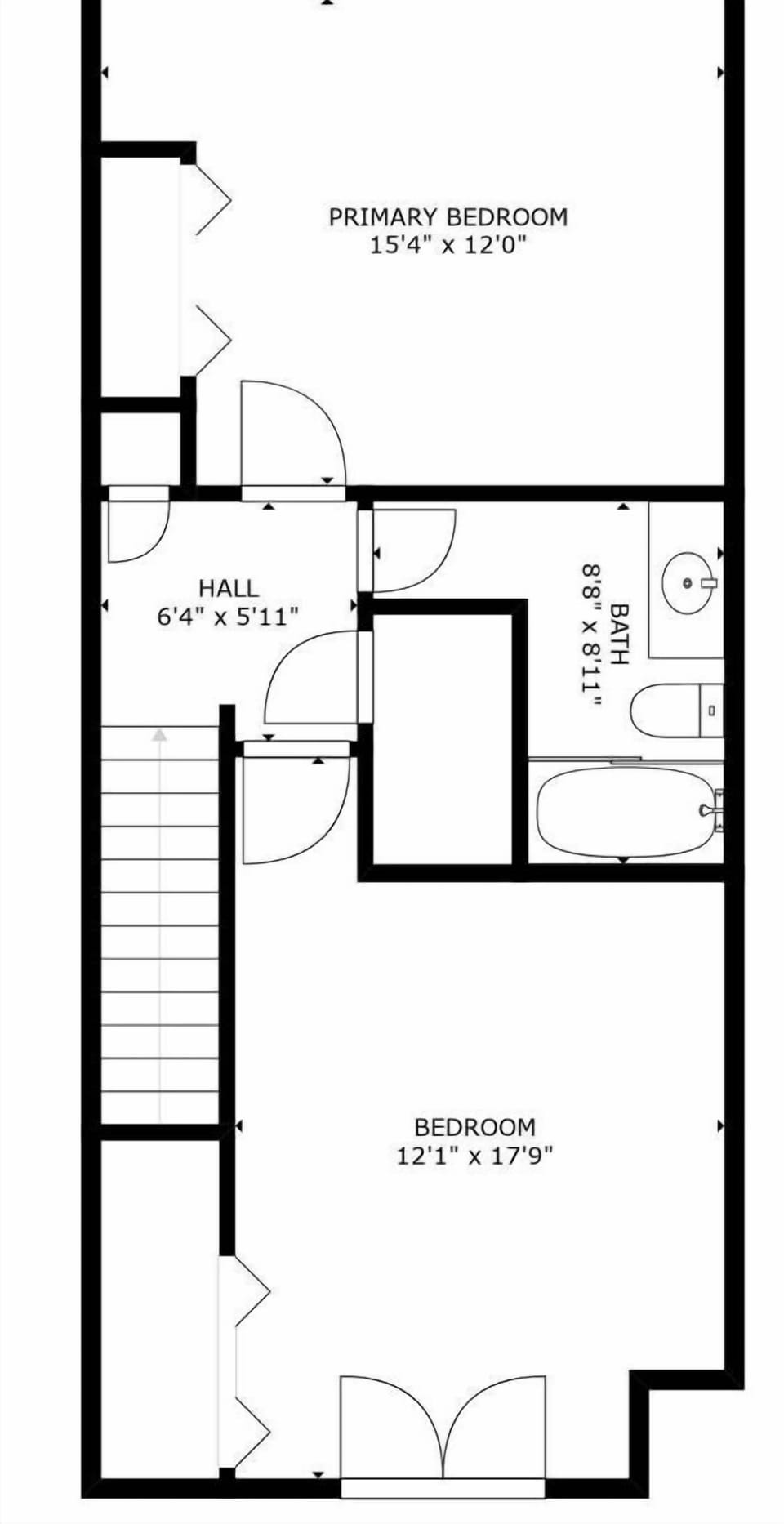 The upper level of Alpenblick 9 offers two spacious bedrooms with a full bath