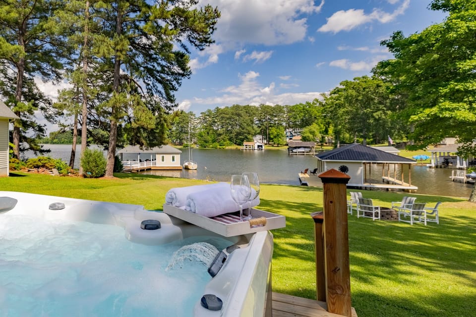 Soak in the Hot Tub While Taking in Serene Lake Views