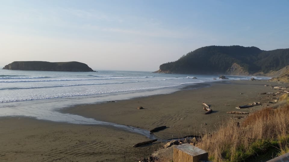 The beach is about 1.5 miles away