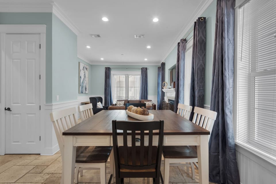 Large dining room table seats 4