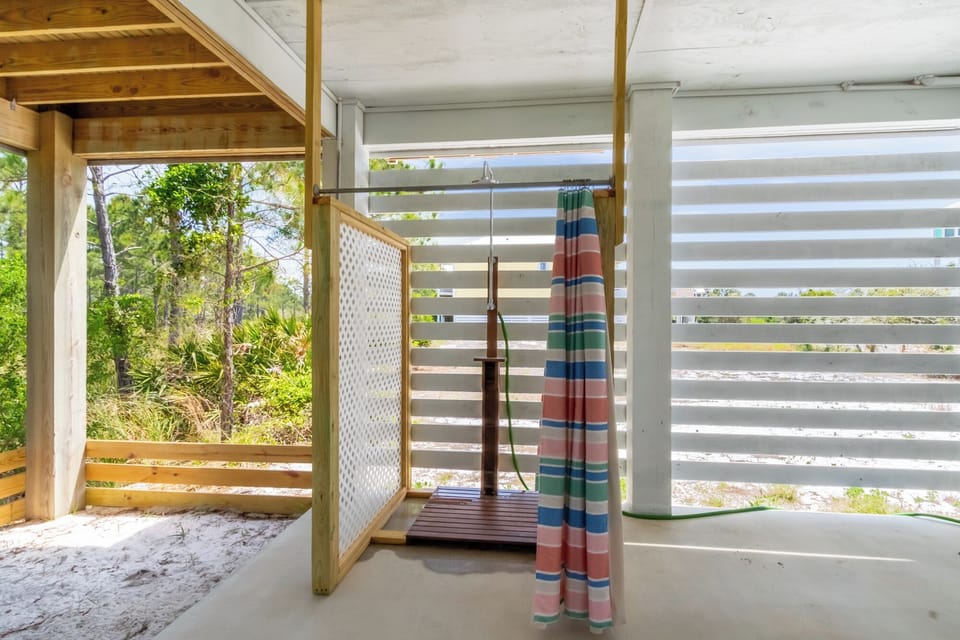 Easily rinse off the sand in the outdoor shower