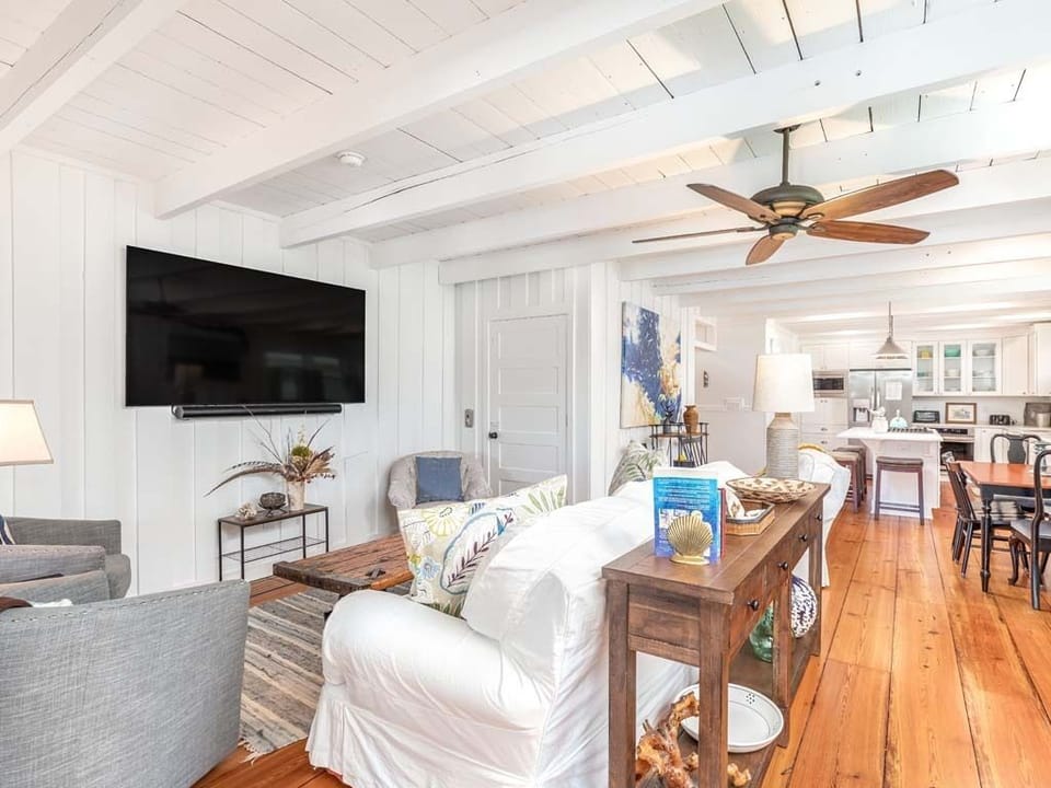 2nd floor Living Area with comfortable seating and large Smart TV