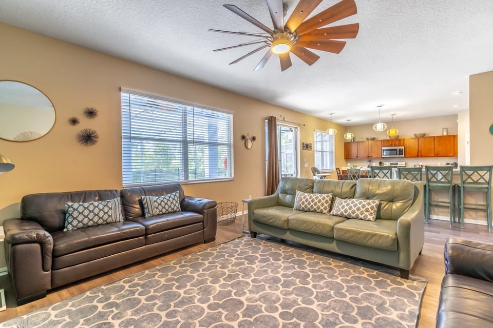 Imagine group togetherness time in this space. View of the action from almost anywhere.
