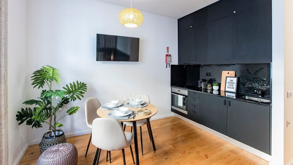 Modern Kitchenette with all key amenities for your needs #porto #downtown #sunny #airbnb
