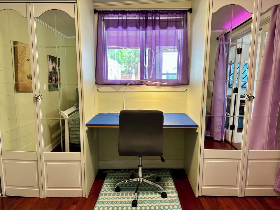 A peaceful place to get some work done or check in on Zoom